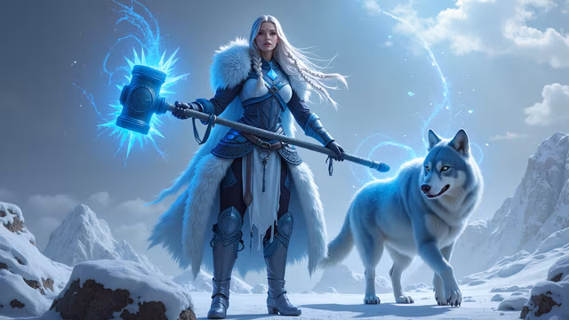 Ice Warrior and Frost Wolf