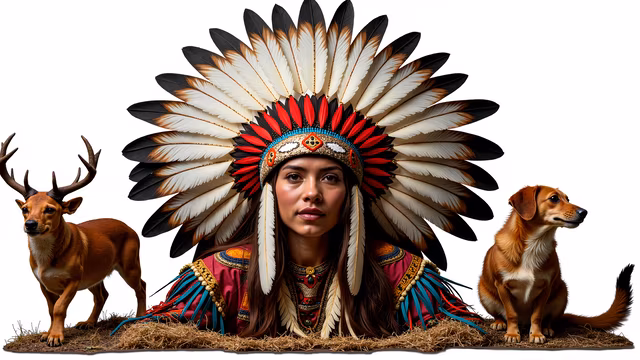 Native American Headdress Illustration