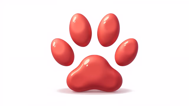 Red Paw Print Illustration