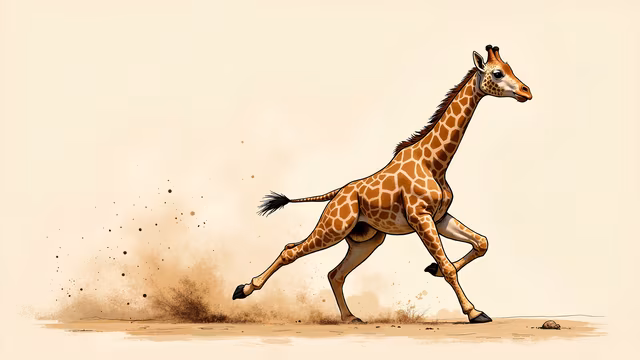 Running Giraffe Illustration