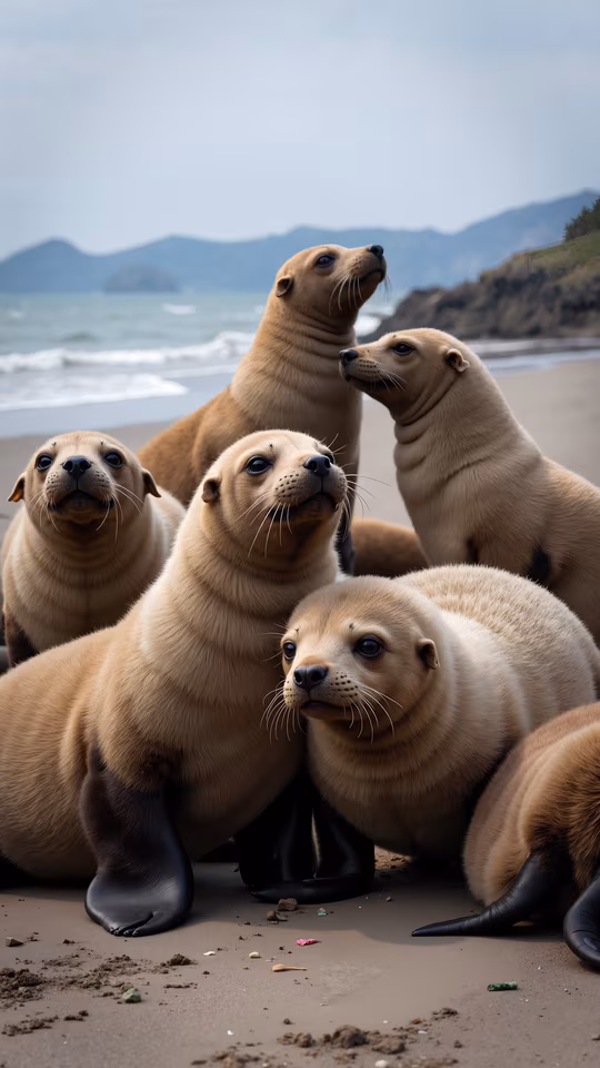 Sea Lions on the Beach