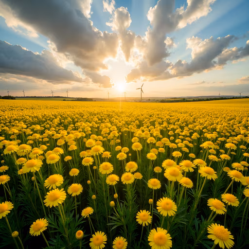 Sunlit Yellow Field