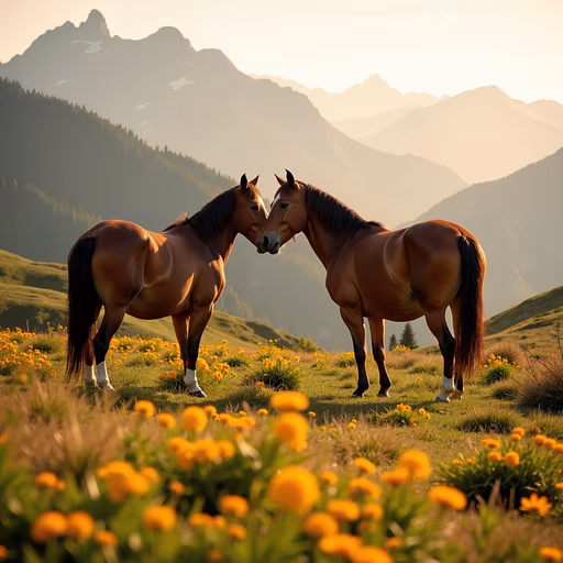 Two Horses in Harmony