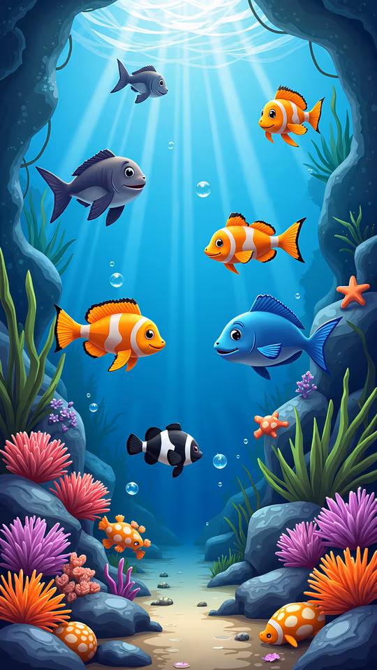 Underwater Cartoon Scene