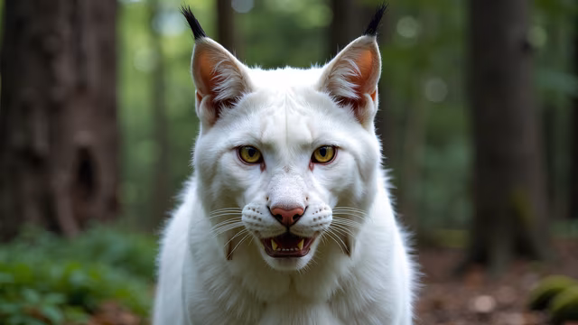 White Wolf in Forest
