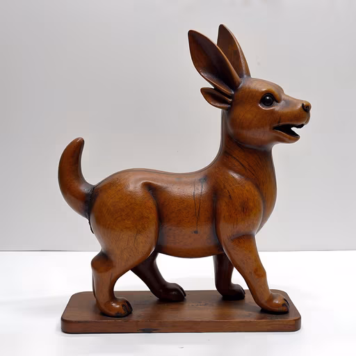Wooden Deer Sculpture