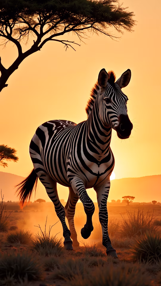 Zebra at Sunset