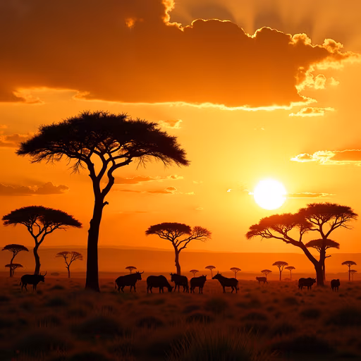 African Sunset Illustration