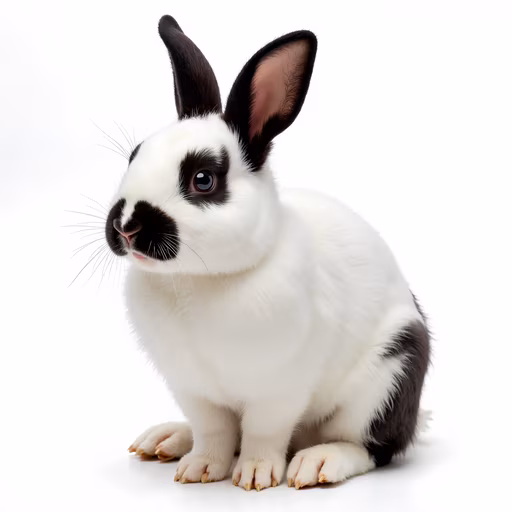 Black and White Rabbit Portrait