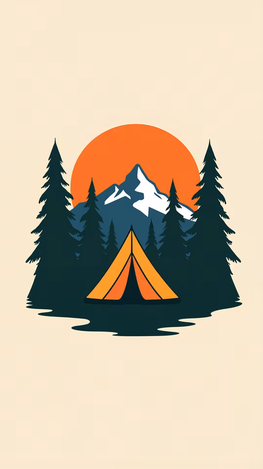 Campfire Adventure Illustration