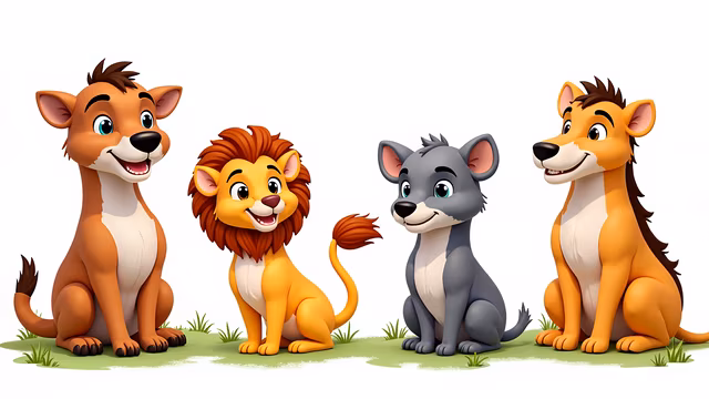 Cartoon Animals Gathering