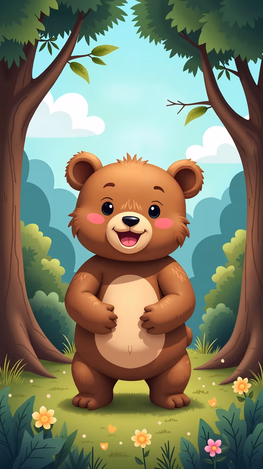 Cartoon Bear in the Forest