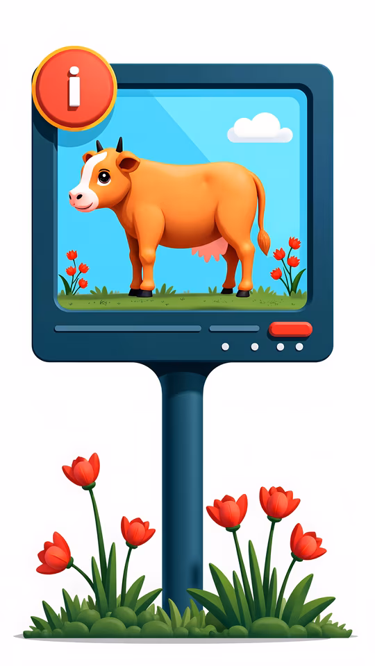 Cartoon Cow on TV