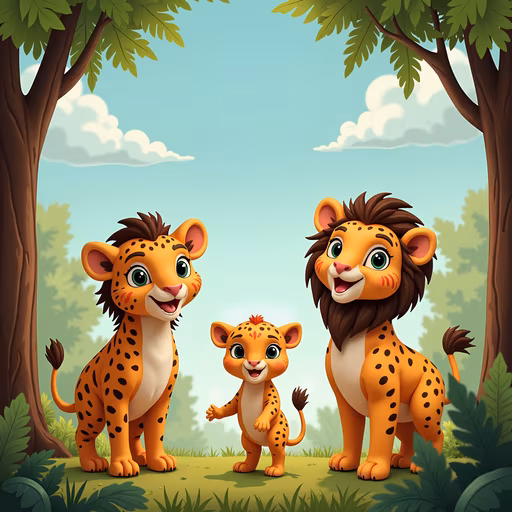 Cartoon Jungle Family