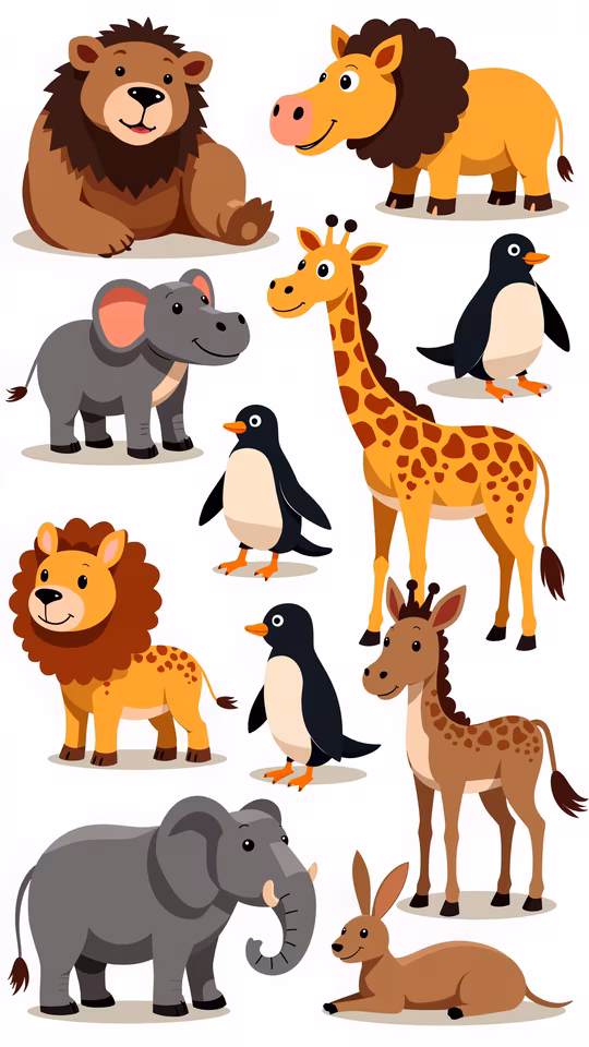 Cartoon Safari Animals