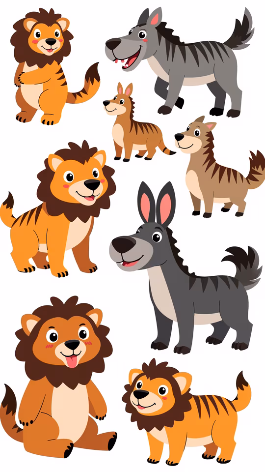 Cartoon Safari Animals