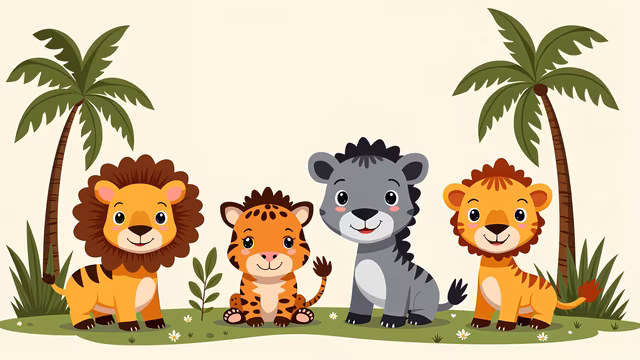 Cartoon Safari Friends