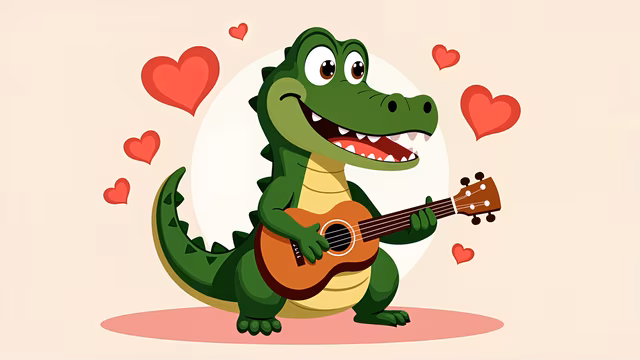 Crocodile Playing Guitar
