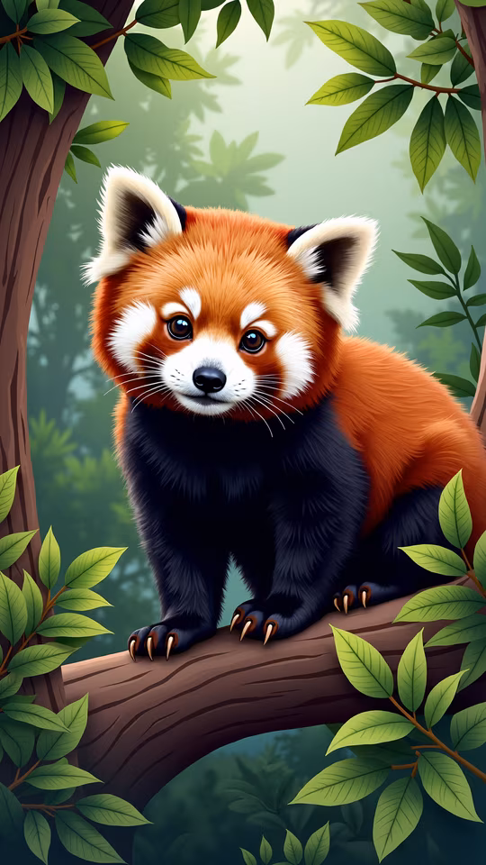 Cute Red Panda Illustration