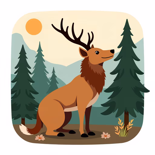 Forest Deer Illustration