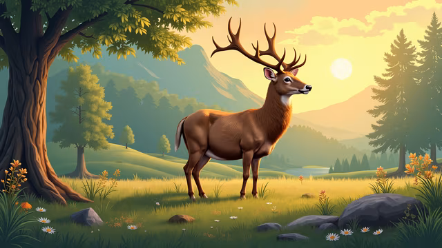 Forest Deer Illustration