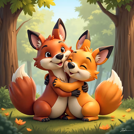 Foxes Embrace