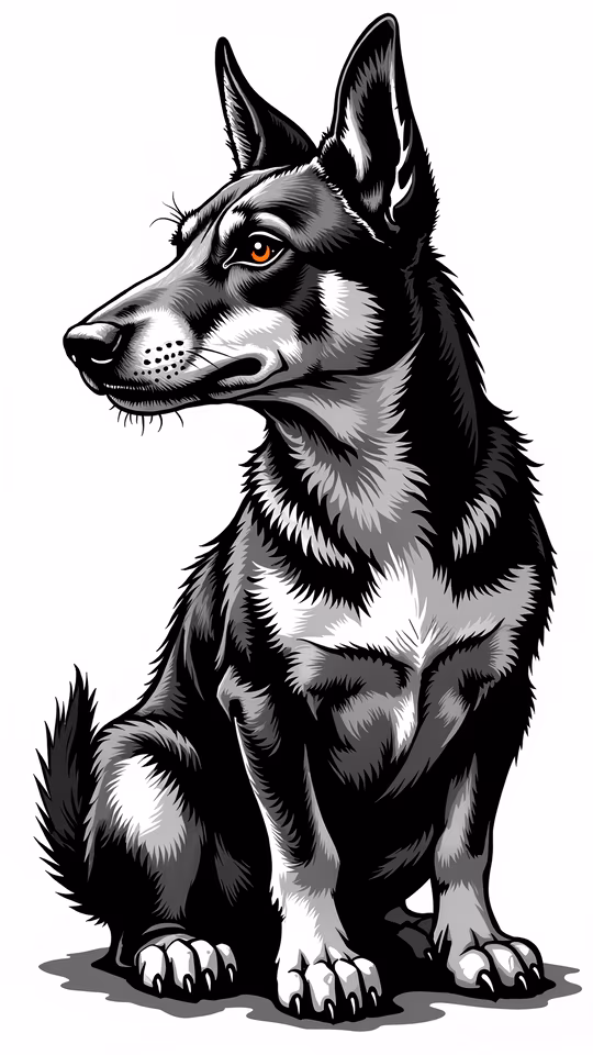 German Shepherd Illustration