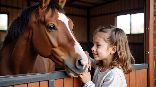 Girl Petting Horse