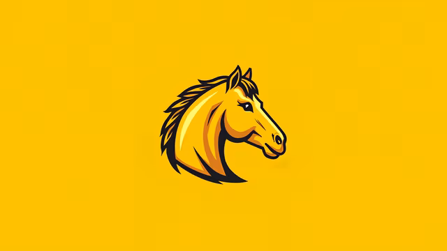 Golden Horse Head Illustration