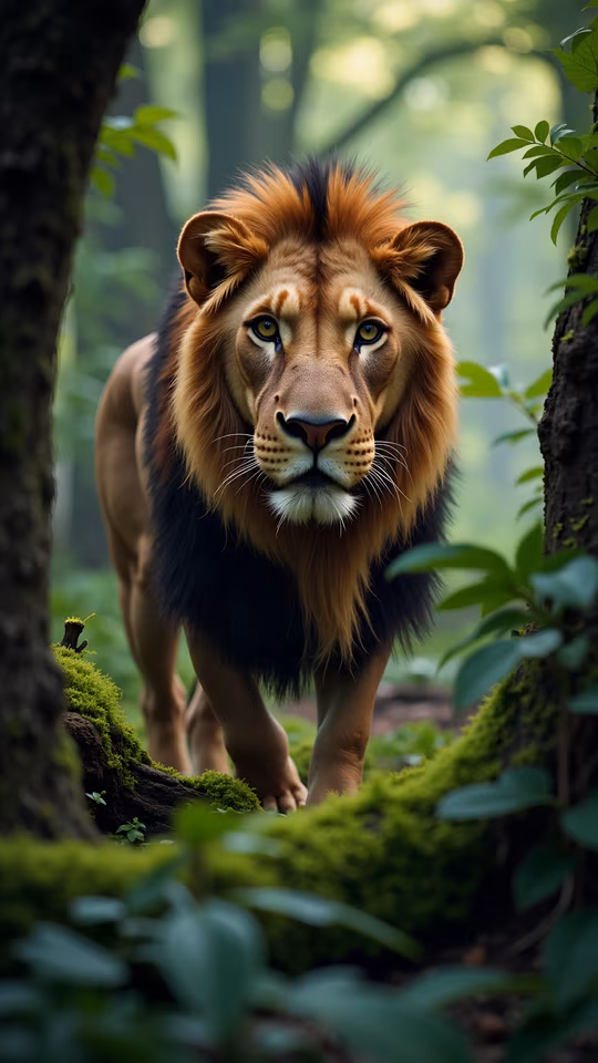 Majestic Lion in the Forest