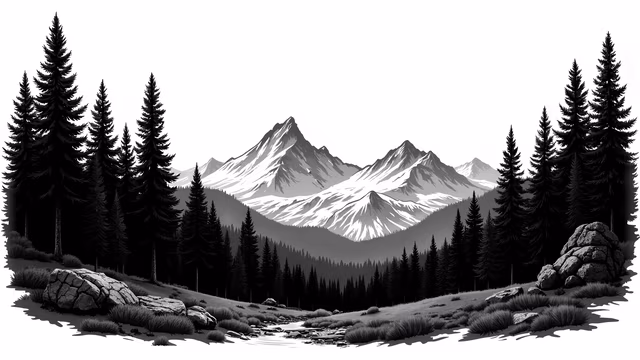 Mountain Landscape Illustration
