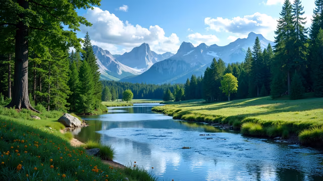 Mountain River Landscape