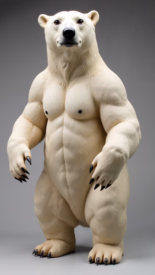 Muscular Polar Bear Illustration