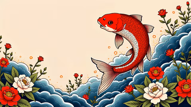 Red Koi Fish Illustration