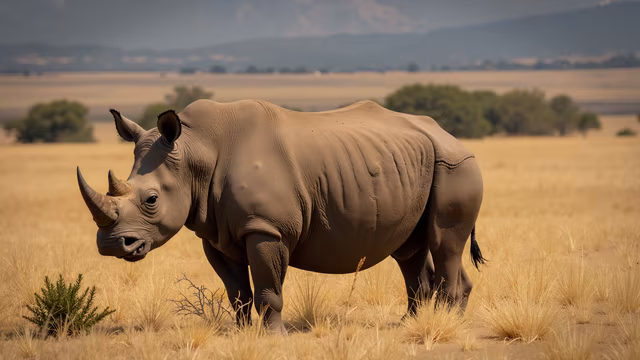 Rhino in the Savannah