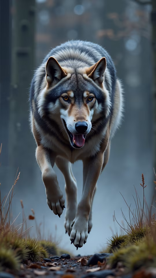 Running Wolf Illustration