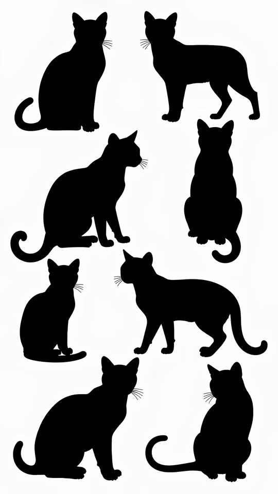 Silhouettes of Cats