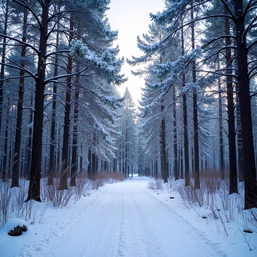 Snowy Forest Path