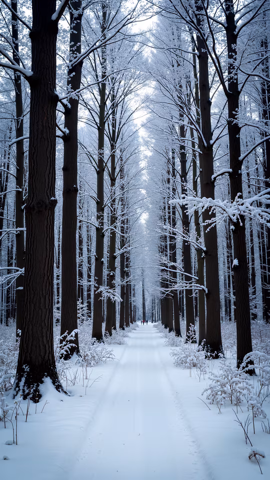 Snowy Forest Path