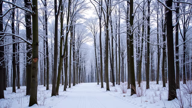 Snowy Forest Path