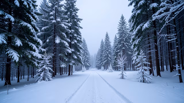 Snowy Forest Path