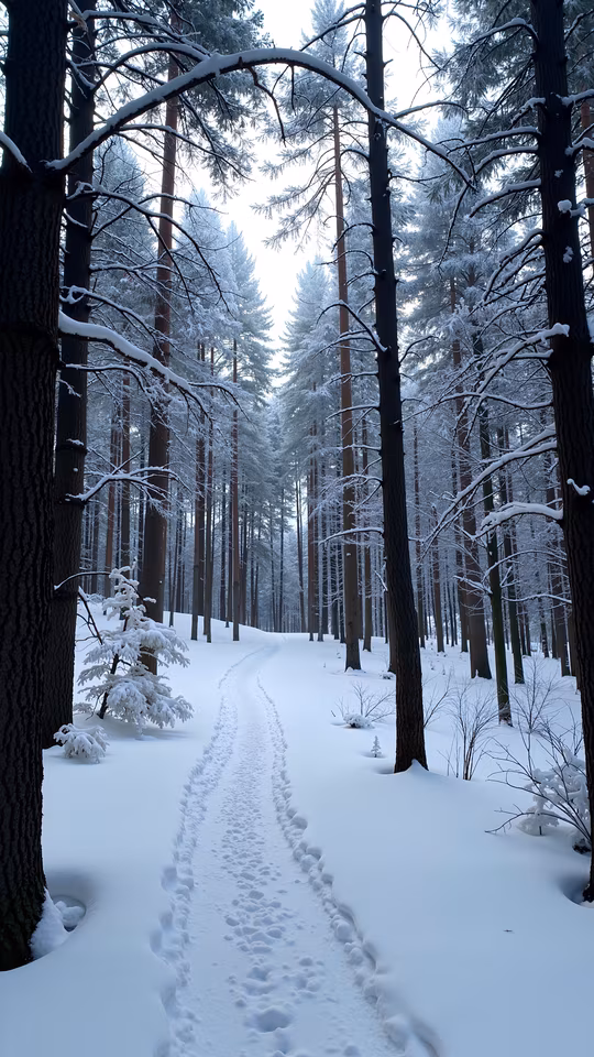 Snowy Forest Path