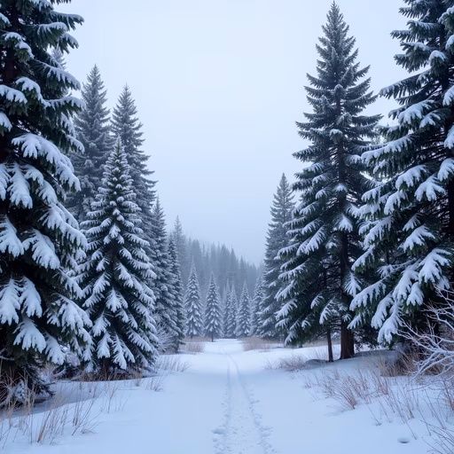 Snowy Forest Path