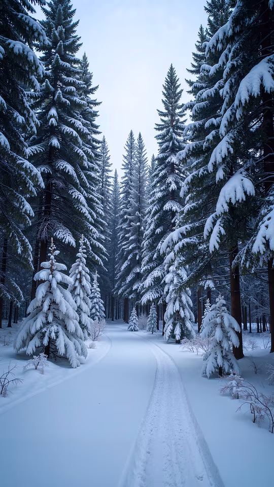 Snowy Forest Path