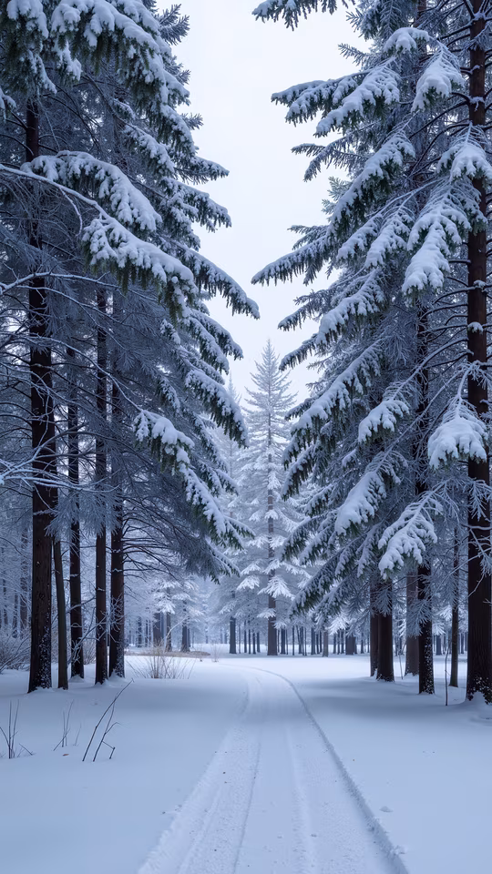 Snowy Forest Path
