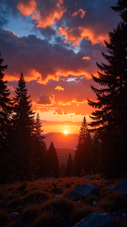 Sunset in the Forest