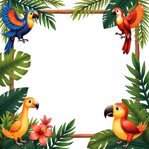 Tropical Birds Illustration