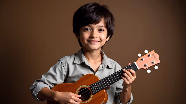 Boy Playing Ukulele