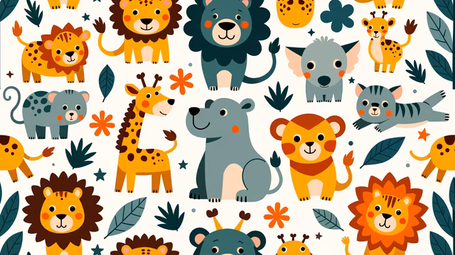 Cartoon Safari Animals