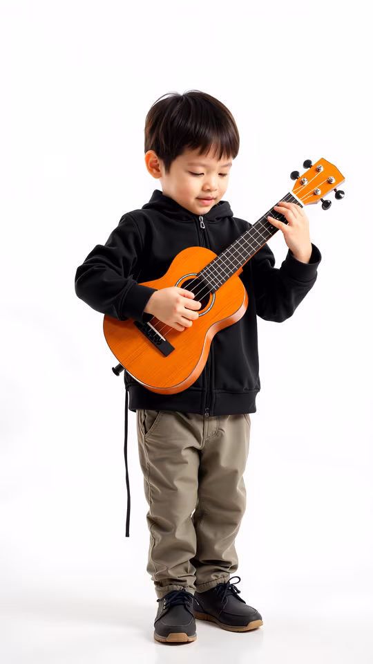 Child Playing Ukulele